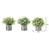 Vases 3 pots en plastique plantes vertes en métal pot de fleur style rétro seau en fer simulé arbre d'eucalyptus