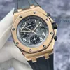 Montre-bracelet AP pour homme, série Royal Oak Offshore 25940OK, cadran gris foncé, matériau en or rose 18 carats, fonction de synchronisation de la date, montre mécanique