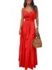 Dames Zomer Spaghetti Band Lange Jurk Boheemse Stijl Mouwloze V-hals Elegante Dame Jurken Casual Maxi Beach Party Vestidos 240314