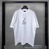 デザイナー24SSハイバージョンBホームフロントアンドバックホワイトインクダイレクトスプレー印刷OSルーズショルダー多目的男性および女性用半袖TシャツTZD9