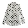 Bluzki damskie 2024 Spring/Summer Fashion Linen Polka Dot Koszulę Długotrwałe