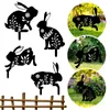 Garden Decorations 4Pcs Black Lawn Stake Aesthetic Easter Animal Art Decoration Weatherproof For Outdoor Patio