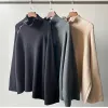Women's Pullover Autumn/Winter New Slant Neck Zipper Sweater Loose Long Sleeve Side Opening Diligent and Elegant Women Pullover