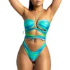 Kobiety stroje kąpielowe seksowne kobiety gradient bikini 2024 Summer Bandage puste stroje kąpielowe bez pleców przylbuszkowe garnitury kąpielowe