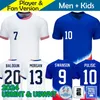 3xl 4xl Maglie da calcio USAS 2024 2025 Copa America USWNT Woman KIDS KIT USMNT 24/25 Home Away Shirts Football Men Player versione 2024 Pulisic Smith Morgan Balogun Plus