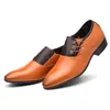 Chaussures habillées hommes en cuir marron affaires décontracté tendance style coréen respirant britannique à lacets bout pointu