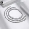 Цепочка ORSA JEWELS Аутентичные стерлингового серебра 925 пробы Теннисный браслет-цепочка ручной работы Мужской браслет высокого класса SB128 Q240401