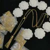 Merkketting Modecharme Enkele bloemketting Luxe diamantagaat 18k gouden designerketting voor dames
