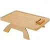 Hooks Bamboo Sofa Tray Table Clip On Side Couch Arm With Phone Holder