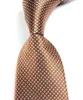 Bow Ties Classic Plaid Brown Silver Tie Jacquard geweven zijde 8 cm Heren Ntransactiek Zaken Wedding Party Formele nek