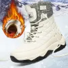 Boots Xiang Guan Walking Boots Men Women Waterproof Trekking Shoes Winter Warm Plush Lining Black White Outdoor Tourism Hiking Camping