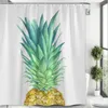 Duschgardiner persika akvarellblad tropiska frukter bad gardin modern polyester tyg tryck hem badrum dekor set krokar