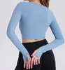 2024 Women's Yoga long sleeves Solid Color Nude Sports Shaping Waist Tight Fitness Loose Jogging Sportswear Women's High Quality