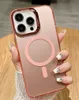 Luxury Magnetic Wireless Charging Cases For Iphone 15 Pro Max 14 Plus 13 12 11 Crystal Oil Feel Bling Hard Plastic Chromed Metallic Soft IMD TPU Magnet Phone Cover