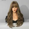 Синтетические парики NAMM OMBRE Медовые женские женские парики Wig Wh Banks Long Wavy Synthetic Wigs для женщин ежедневно косплей -вечеринка лолита парик теплостойкие волосы Y240401