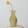 Вазы Бамбуковая ваза Большой напольный декоративный цветочный горшок Плетеная композиция Контейнер Натуральный офисный рабочий стол