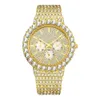 Missfox High-end Diamond Inkrustowany Hip-Hop Full Sky Star wielofunkcyjny światło wodoodporne Waterproof Watch