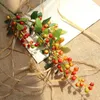 Dekorative Blumen Künstliche rote Beeren Simulation Schaumzweige für das Jahr Party Weihnachten DIY Kranz Weihnachtsbaum Gartendekorationen