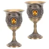 Wine Glasses 2 Pcs Retro Goblet Household Cup European Style Dinner Decorative Stainless Steel Home Supply Metal