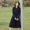 School Uniform for Women Solid Color Long Sleeve Jk Suit Coats Tie Shirt Sling Pleated Skirt College Style Formal Clothes y240325