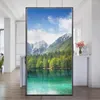 Window Stickers Privacy Film Lakes Scenery Pattern Frosted Sun Blocking Anti UV Static Cling Glass Bathroom Door Home Decor