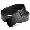 Bälten Mens Long Plus Size 110 120 140 150 160 170 180 cm läderbälte Mens Black Automatic Buckle Q240401