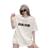 Pure Cotton White Short Sleeved T-shirt for Women's T-shirt 2024 Summer New Loose Korean Version Medium Length Top Design Feeling Niche