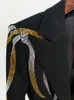 Women's Two Piece Pants HIGH STREET Est Fashion 2024 Designer Runway Suit Set Colorful Diamonds Belted Blazer Flare 2pcs