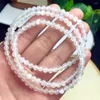 Link pulseiras 4mm natural branco moonstone triplo círculo pulseira moda energia pedra reiki cura cristal costa fengshui presente 1 pçs