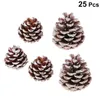 Dekorativa blommor Artificial Pine Cone 25 Red Xmas Tree Ornament för DIY Christmas Embellishing and Decoration (3- 4cm)