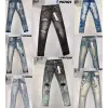 Męskie dżinsy męskie purpurowe dżinsy projektant PL8821587 Zgrany motocyklista szczupły proste spodnie projektant prawdziwy stos mody dżinsy modne marka Vintage pres fioletowa marka dżins
