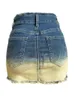 Gonne Vintage che cambia colore Cerniera divisa Mini denim Donna Sexy Nappa Bottone Stretch Slim Casual Gonna jeans streetwear