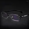 Óculos de sol quadros titânio óculos quadro sem aro óculos homens miopia prescrição óptica espetáculo