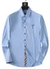 5Aメンズバードレスシャツスリムフィットスプレッドカラー格子縞のストライプ長袖2024シャツデザイナーブランド春夏ビジネスオフィスカジュアル男性Tシャツティーフーディー07
