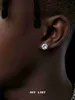 Örhängen för män Pure Silver Hip Hop American Six Claw Zirconia Super Sparkling Cochlear örhängen