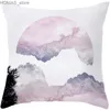 سادة العلبة الملمس الرخامي Case Nordic Pink Cushion Cover قابلة للإزالة وقابلة للغسل لأريكة غرفة المعيشة المنزل Decore Car Y240407