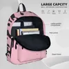 Sac à dos rose flamme imperméable pour étudiant, sac d'école pour ordinateur portable, sac à dos de voyage de grande capacité