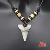 Pendant Necklaces 1 Hawaiian Surfer Jewelry Handmade Imitation Shark Teeth Pendant New Zealand Maori Tribe Bone Necklace Womens NecklaceL2404