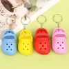 Creative Personalized Mini PVC Soft Rubber Slippers Keychains Pendant Car Bag Beach Hole Shoe Keychain Jewelry In Bulk