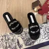 Brand design women's slippers slippers 2024 new spring summer Slippers and flats with diamond letter buttons Sheepskin fashion high quality Slippers Size 35-40