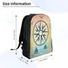 Backpack Unisex Shoulder Casual Hiking Vintage Compass Boats School Bag Travel Laptop Rucksack