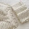 3 pièces ensemble de literie Vintage Floral mousseline coton bébé enfants berceau linge de lit housse de couette drap taie d'oreiller sans remplissage 240322