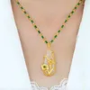 Pendant Necklaces Water Drop Lotus Imitation White Jade Necklace For Women's Light Luxury Copper Plated Gold Temperament Versatile Jewelry