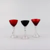 Verres à vin de style européen, chandelier rouge en verre médiéval, support de bougie, fond en corne, Ins solides