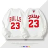 Bulls 23 Moletom com capuz feminino de primavera e outono com gola redonda sem chapéu, camisa base de basquete de manga comprida tendência principal