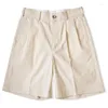 Men's Shorts Red Bermuda Retro Semi-Casual Walk Short Pleated Trousers