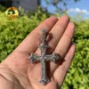 Zuanfa Jewelry Iced Out VVS Moissanite Cross Pass Diamond Tester Sterling Sier Hip Pop Pingente