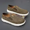 Casual Shoes Classic Men's Leather Men Loafers Flat Spring Autumn Man Moccasins Breathable Flats Suede Outdoor Sneakers