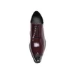 Klänningskor Luxury Mens Oxford Lace Up Derby Square Toe Red Office Formell läder plus storlek 37-46