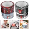 Storage Bottles 4 Pcs Christmas Tin Box Jars Cookie Cake Bread For Kitchen Holiday Snack Container